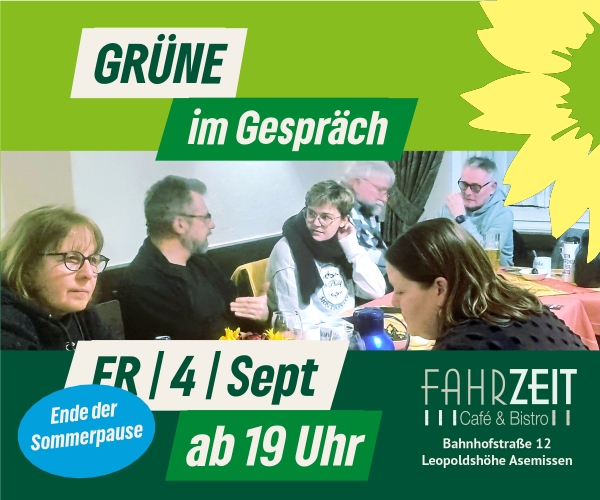 Grüne im Gespräch: 4. September im Café Fahrzeit