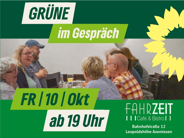 Grüne (bleiben) im Gespräch: 10. Oktober im Café Fahrzeit